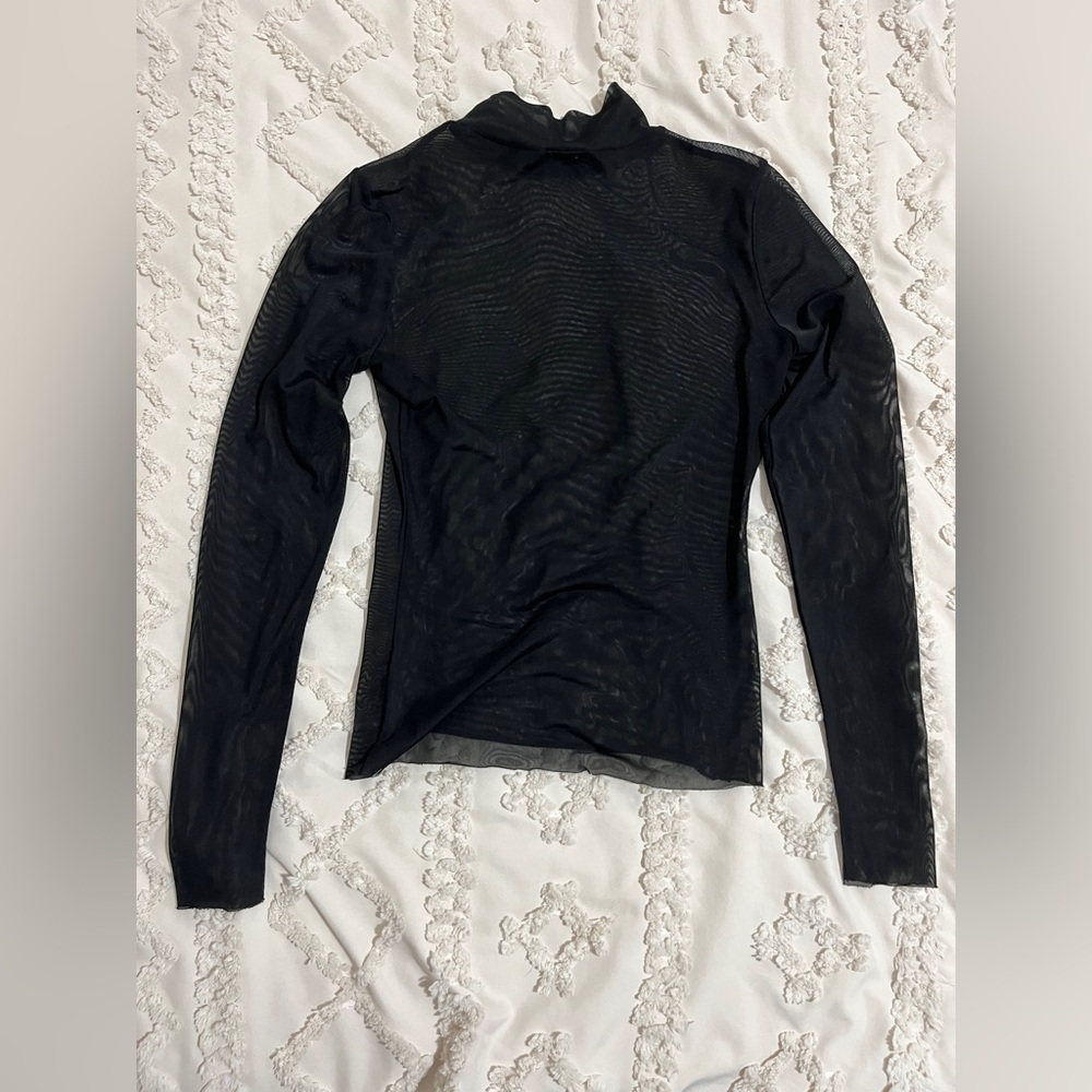 AFRM Black Sheer Long Sleeve Top